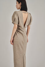 画像をギャラリービューアに読み込む, back open waist drape dress