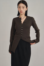 画像をギャラリービューアに読み込む, front button knit cardigan
