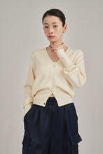 画像をギャラリービューアに読み込む, Vneck knit compact cardigan