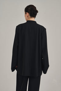 no collar twill jacket – louren store