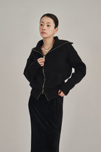 画像をギャラリービューアに読み込む, zip up knit cardigan