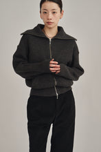 画像をギャラリービューアに読み込む, zip up knit cardigan