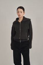 画像をギャラリービューアに読み込む, zip up knit cardigan