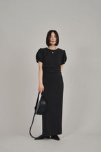 画像をギャラリービューアに読み込む, back open waist drape dress