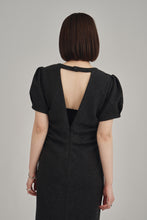 画像をギャラリービューアに読み込む, back open waist drape dress