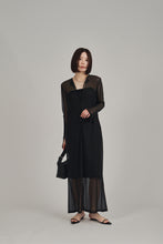 画像をギャラリービューアに読み込む, front slit sheer dress
