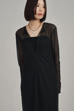 画像をギャラリービューアに読み込む, front slit sheer dress