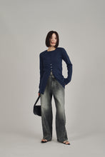 画像をギャラリービューアに読み込む, front button knit cardigan