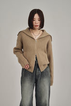 画像をギャラリービューアに読み込む, zip up knit cardigan