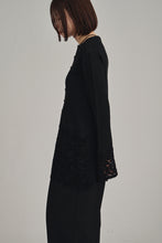画像をギャラリービューアに読み込む, lace hem knit cardigan