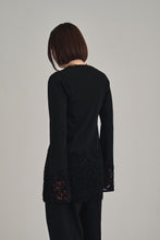 画像をギャラリービューアに読み込む, lace hem knit cardigan