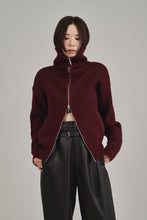 画像をギャラリービューアに読み込む, zip up knit cardigan