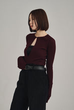 画像をギャラリービューアに読み込む, Vneck knit bodysuit