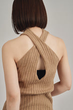 画像をギャラリービューアに読み込む, back cross knit tops