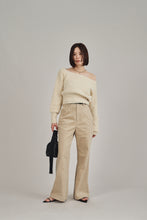 画像をギャラリービューアに読み込む, one shoulder shaggy knit top