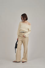 画像をギャラリービューアに読み込む, one shoulder shaggy knit top