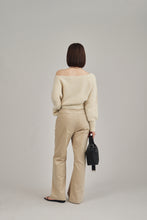 画像をギャラリービューアに読み込む, one shoulder shaggy knit top