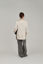 画像をギャラリービューアに読み込む, no collar satin jacket