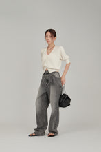 画像をギャラリービューアに読み込む, puff sleeve compact knit cardigan