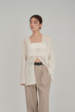 Load image into Gallery viewer, no collar sheer jacket