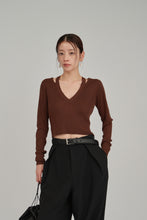 画像をギャラリービューアに読み込む, neck slit knit tops
