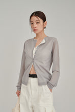 画像をギャラリービューアに読み込む, front layered sheer cardigan