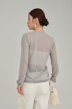 画像をギャラリービューアに読み込む, front layered sheer cardigan