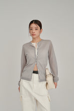 画像をギャラリービューアに読み込む, front layered sheer cardigan