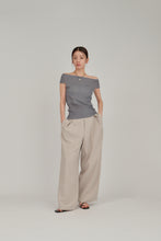 画像をギャラリービューアに読み込む, off shoulder sheer knit tops