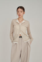 画像をギャラリービューアに読み込む, front layered sheer cardigan