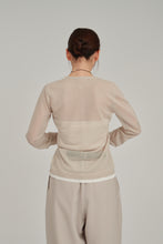 画像をギャラリービューアに読み込む, front layered sheer cardigan