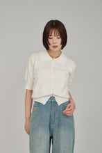 Load image into Gallery viewer, front button polo knit cardigan