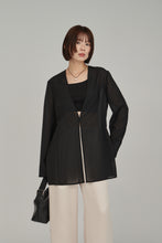 Load image into Gallery viewer, no collar sheer jacket