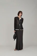 画像をギャラリービューアに読み込む, front layered sheer cardigan