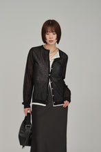 画像をギャラリービューアに読み込む, front layered sheer cardigan