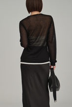 画像をギャラリービューアに読み込む, front layered sheer cardigan