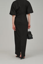Load image into Gallery viewer, asymmetry neck puff dress