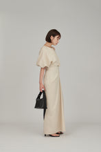 Load image into Gallery viewer, asymmetry neck puff dress