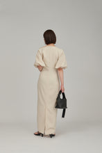 Load image into Gallery viewer, asymmetry neck puff dress