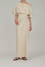 Load image into Gallery viewer, asymmetry neck puff dress