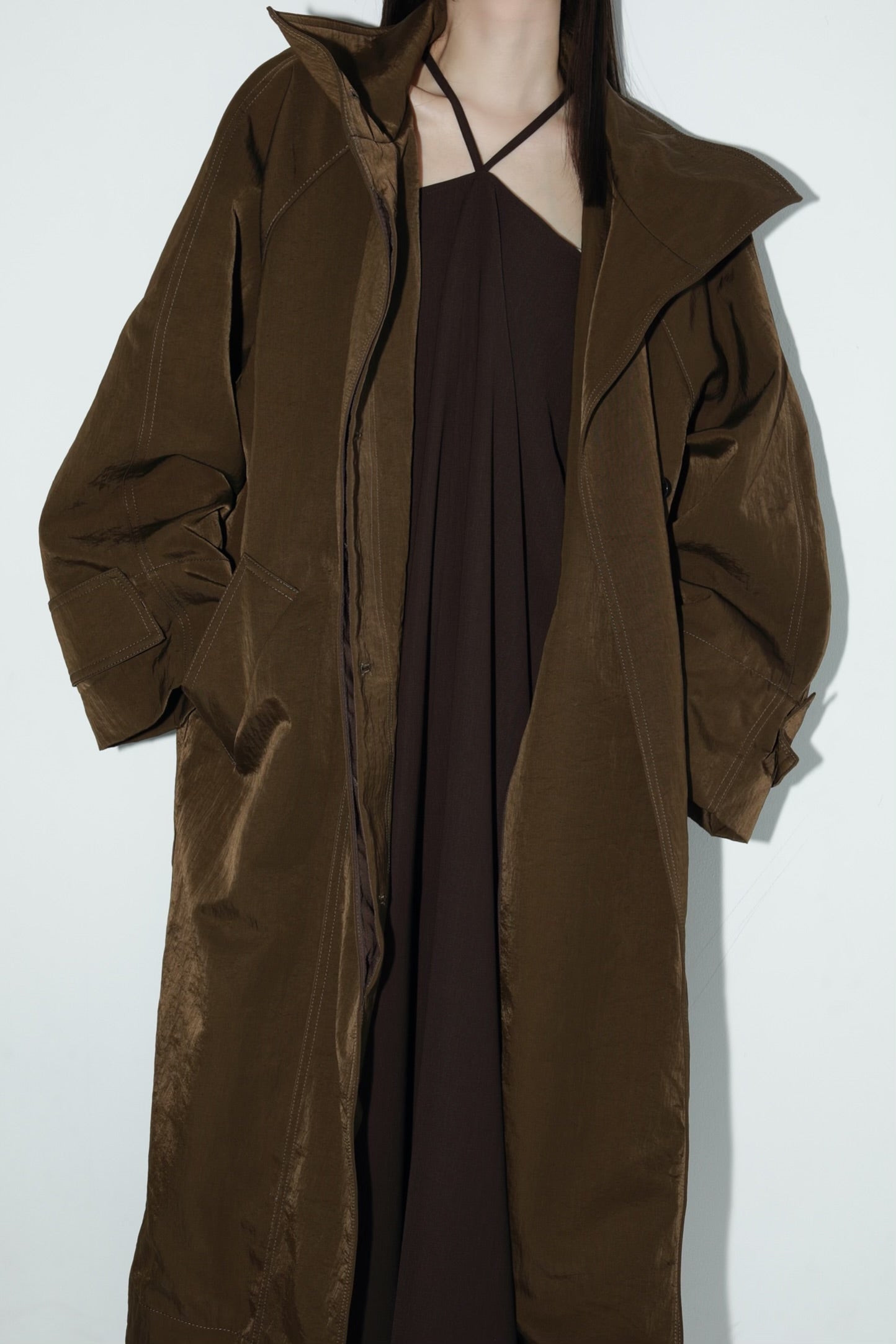 louren standcollar vintage twill coat
