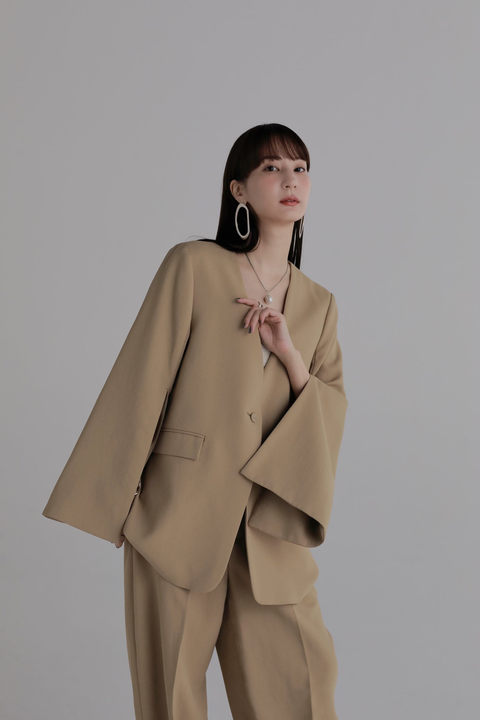 ジャケット・アウター louren slit sleeve backjacquard jacket louren slit sleeve backjacquard jacket louren slit sleeve