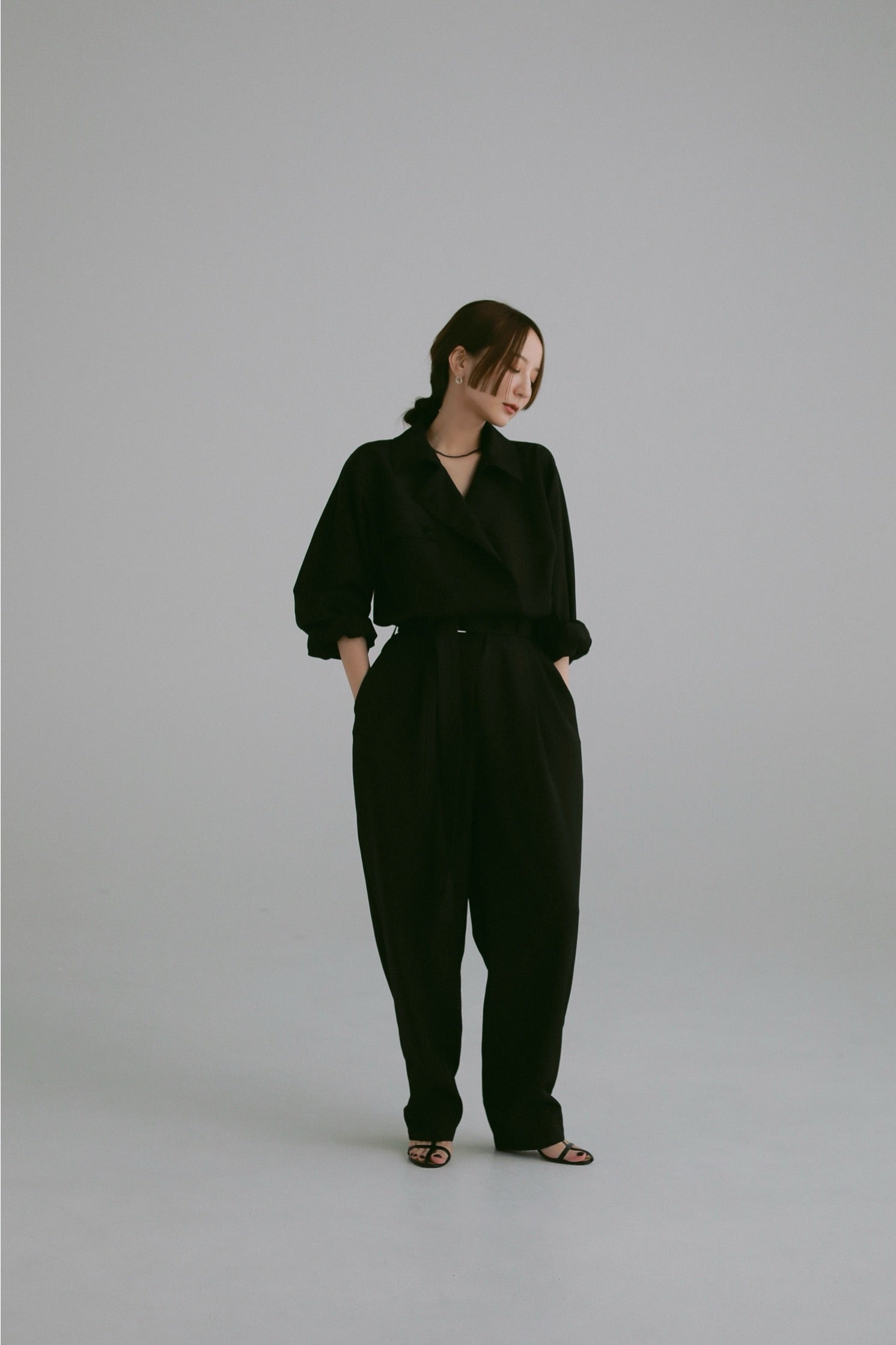 trench collar jumpsuit – louren store