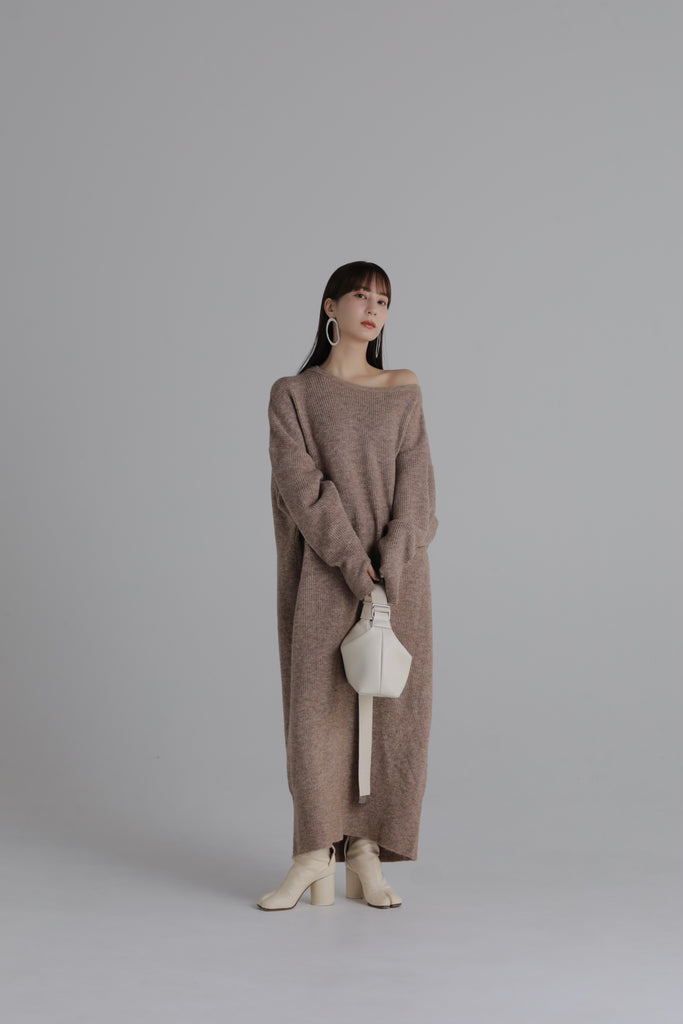 one shoulder knit onepiece – louren store