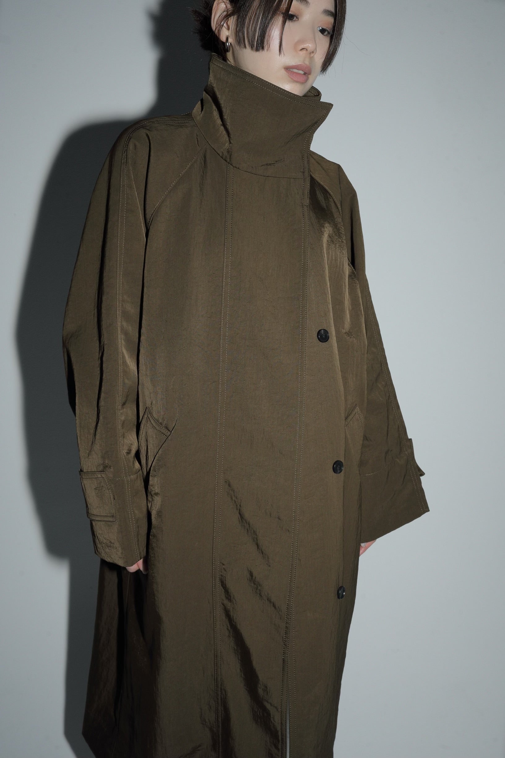 standcollar vintage twill coat – louren store