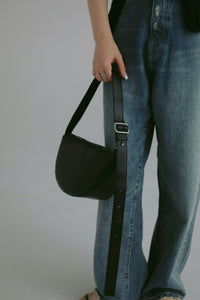 half moon leather bag