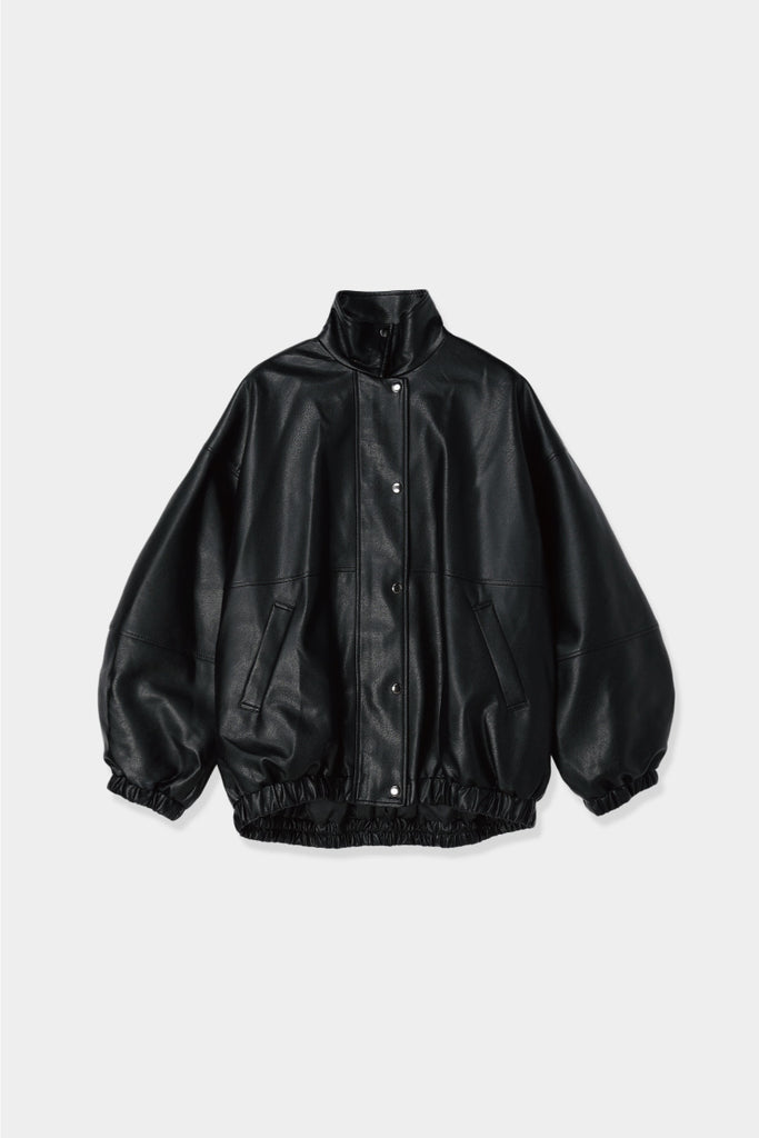 volume leather blouson