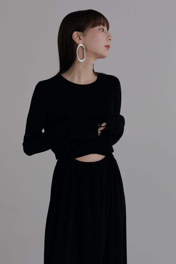 louren waist open flare dress 黒 louren waist open flare dress 黒