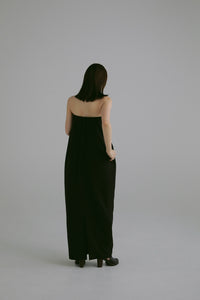 back tie cocoon bare dress