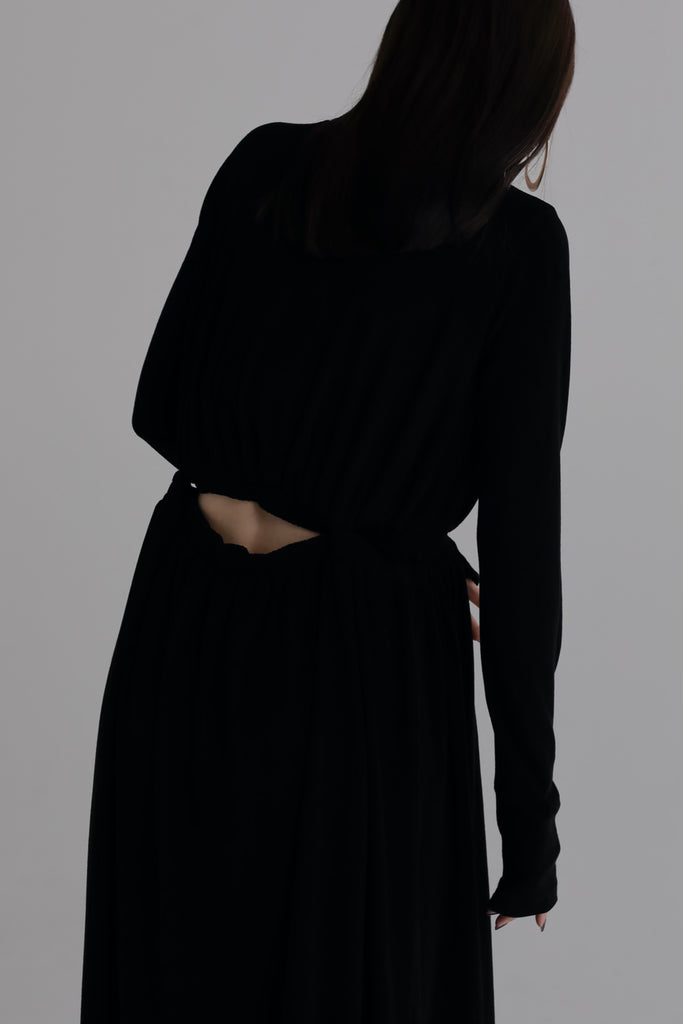 louren waist open flare dress 黒 louren waist open flare dress 黒